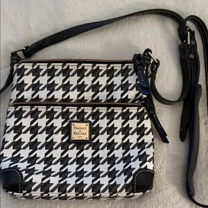Dooney & Bourke Houndstooth Crossbody Bag in Black and White